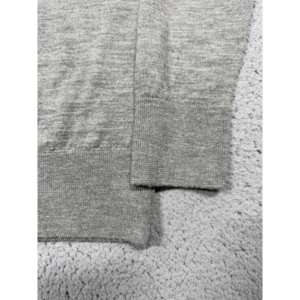 AllSaints Sweater Mens Small Gray 100% Merino‎ Wool Polo Knit Pullover MK005D